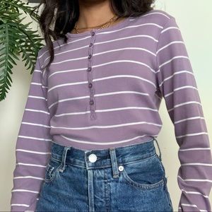 ❌SOLD: Pastel Purple and White Striped Long